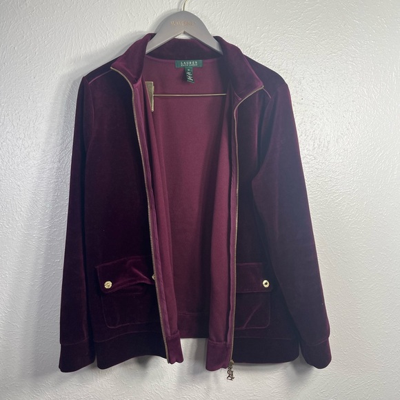Ralph Lauren green label velvet zip up jacket - Picture 2 of 4